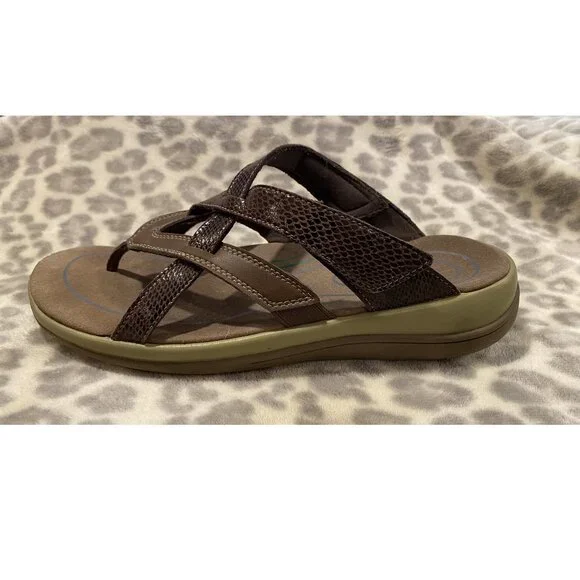 OrthoFeet Clio Women's Arch Support Comfort Sandal - Brown - Size 9 - Picture 6 of 13